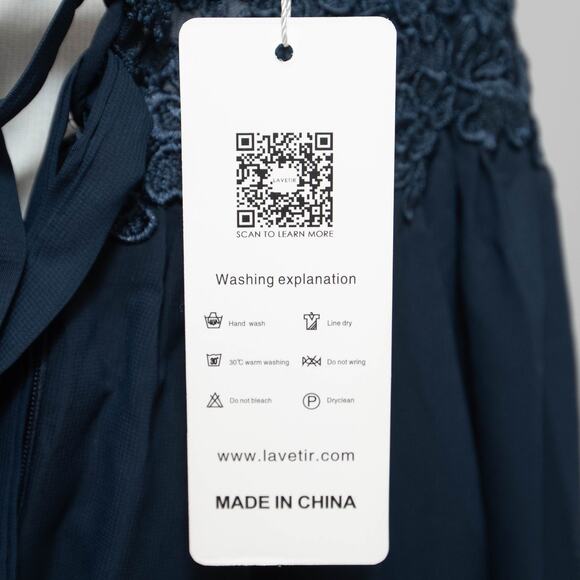 Lavetir Navy Blue Formal Ball Prom Bridesmaid Gown Dress Size 14 - Picture 9 of 15